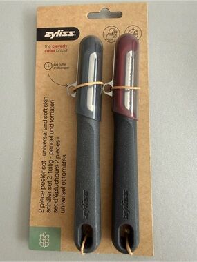 Zyliss 2-Piece Universal Peeler Set – Gray & Burgundy